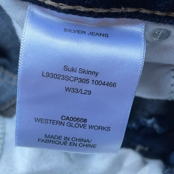 Silver Jeans 33/29 Women's Dark Blue Skinny Jeans - Picture 6 of 11